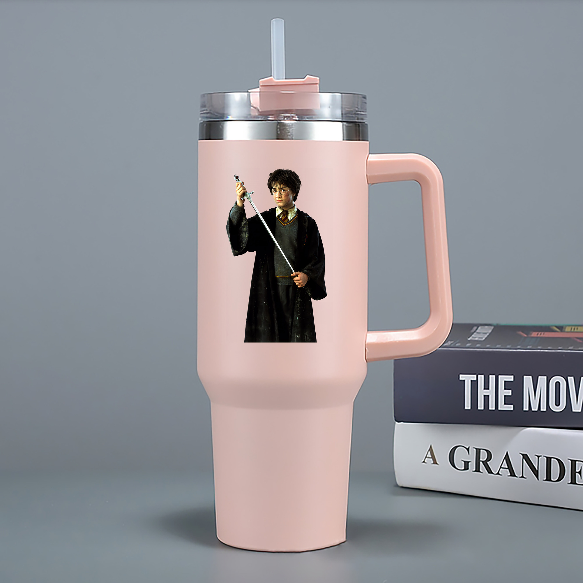 （画像用） Harry Potter ハリー・ポッターシリーズ 1200mL車用タンブラー - クリスタルステッカー（プラスチックストロー付き）